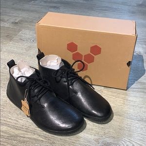 Black leather shoes